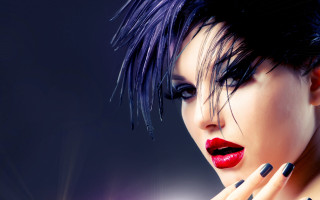 Woman black red nails red - a red lipstick free wallpaper for desktop