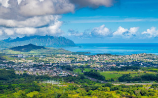 City water mountain hill panorama - a hill top free wallpaper