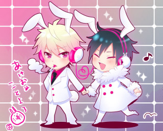 Anime boys cat ears pink - toyism free wallpaper