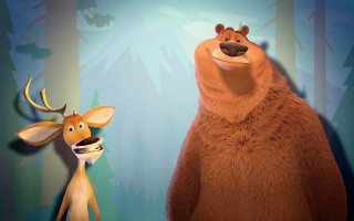 Cartoon bear deer furry art - promotional free wallpaper for desktop