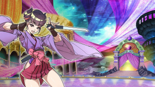 Woman purple outfit sword stage - official art free wallpaper