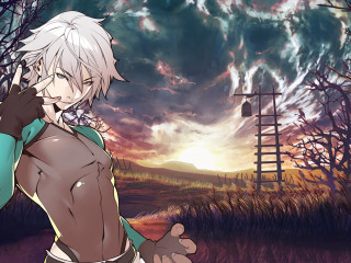 Woman field sky ladder clouds - alvan fisher free wallpaper for desktop