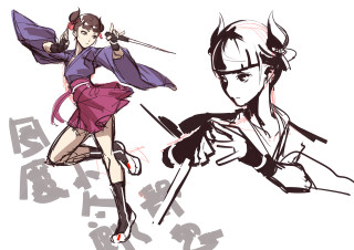 Swordfighters drawing poses woman sword - different pose free wallpaper