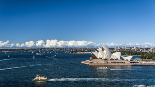 Boat opera building panorama australian - panoramic view free wallpaper