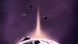 Space distant objects matte painting - a. hardy free wallpaper