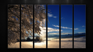 Snowy landscape tree cloud sky - a tree and a sky background free wallpaper