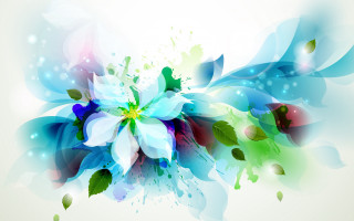 Colorful flower leaves paint splash - a colorful flower free wallpaper