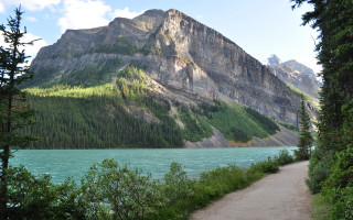 Mountain lake path forest sky 2 - a mountain lake free wallpaper