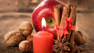 Candle cinnamon apple stilllife moon - folk art free wallpaper