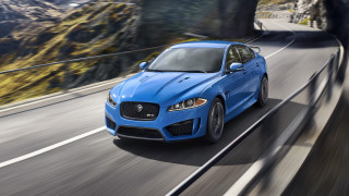 Blue car mountain road digital - xf iq4 free wallpaper