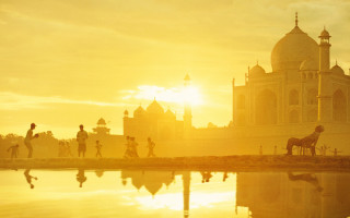 Sunset horse carriage cityscape water - a body of water free wallpaper