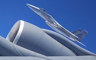 Jet flying blue sky military - a jet free wallpaper