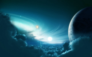 Distant planet space art matte - a distance free wallpaper
