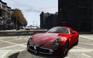 Red sports car driving street 5 - duccio free wallpaper for desktop