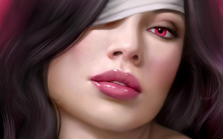 Gothic woman pink background makeup - a bandana free wallpaper