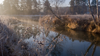 Winter river foggy sunshine autumn - foggy free wallpaper for desktop