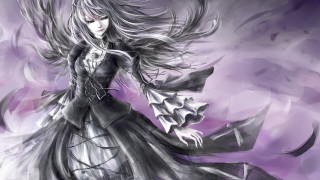 Gothic silver haired woman dress - a long dress free wallpaper