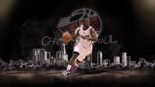 Basketball player running city background - his hand and a city in the background free wallpaper