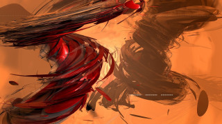 Woman long hair red dress 7 - a digital painting of a woman free wallpaper