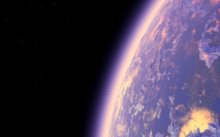 Earth glow space art matte - a view of the earth free wallpaper