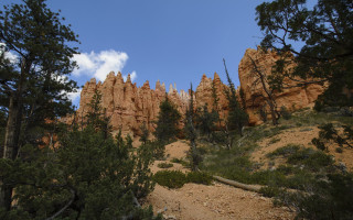 Rocky mountain trees clouds nature - ultra wide angle free wallpaper for desktop