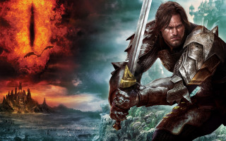 Armor sword dragon fire castle - a man in armor holding free wallpaper