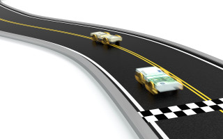 Checkered road taxi digital rendering - road free wallpaper for desktop
