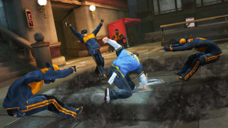Street tricksmoke blueyellow action police - action scene free wallpaper