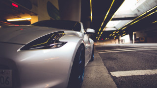 White sports car parking garage 6 - low angle free wallpaper
