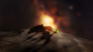 Green figure snow mountain starry - top of a snow free wallpaper for desktop