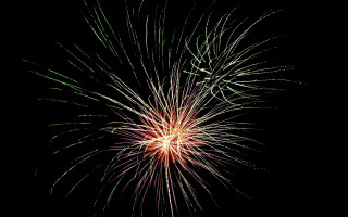 Fireworks night sky colorful explosions - generative art free wallpaper