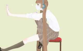 Girl sitting chair long hair 2 - realism free wallpaper