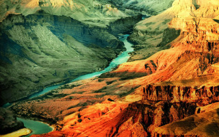 River canyon mountains autumn fire - a canyon free wallpaper