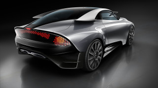 Silver sports car red taillights - back view free wallpaper