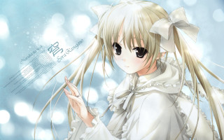 Anime girl longhair white dress - a cigarette free wallpaper for desktop