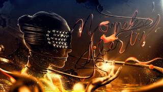 Woman mask cigarette neon surreal - art noveau free wallpaper