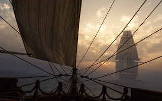 Sailboat foggywaters tallship cinematicmatte painting - fitz hugh lane free wallpaper