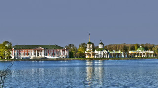Lake building clock tower panorama - arkhip kuindzhi free wallpaper