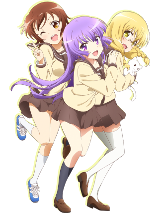 Two girls purple hair cat - purple hair free wallpaper for mobile