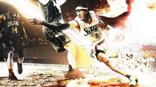 Basketball player action fireball explosion - rembrandt style free wallpaper