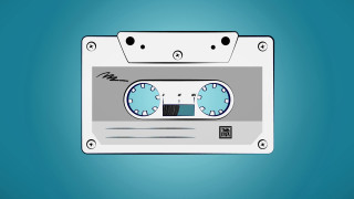 Cassette tape recorder clock vector - retro free wallpaper