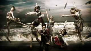 Beach group ocean birds clouds - top of a beach next free wallpaper for desktop