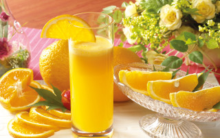 Orange juice bowl flowers vase 2 - orange juice next free wallpaper