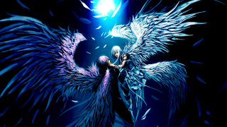 Angelic wings bird moon gothic 2 - above them free wallpaper