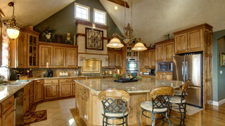 Kitchen center island stove refrigerator - a kitchen free wallpaper for desktop