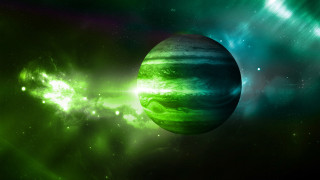 Green planet glow starfield aurora - andries stock free wallpaper for desktop