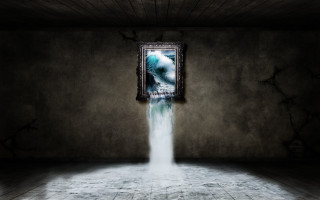 Surrealism waterfall mouth mirror person - surreal photography free wallpaper for desktop