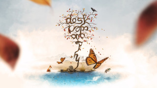 Tree butterflies glowing blurry bokeh - free bird wallpaper