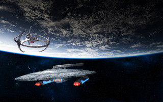 Spacecraft star trek planet matte - a space ship free wallpaper for desktop