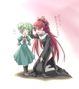 Anime characters sitting rock together - a rock together free wallpaper